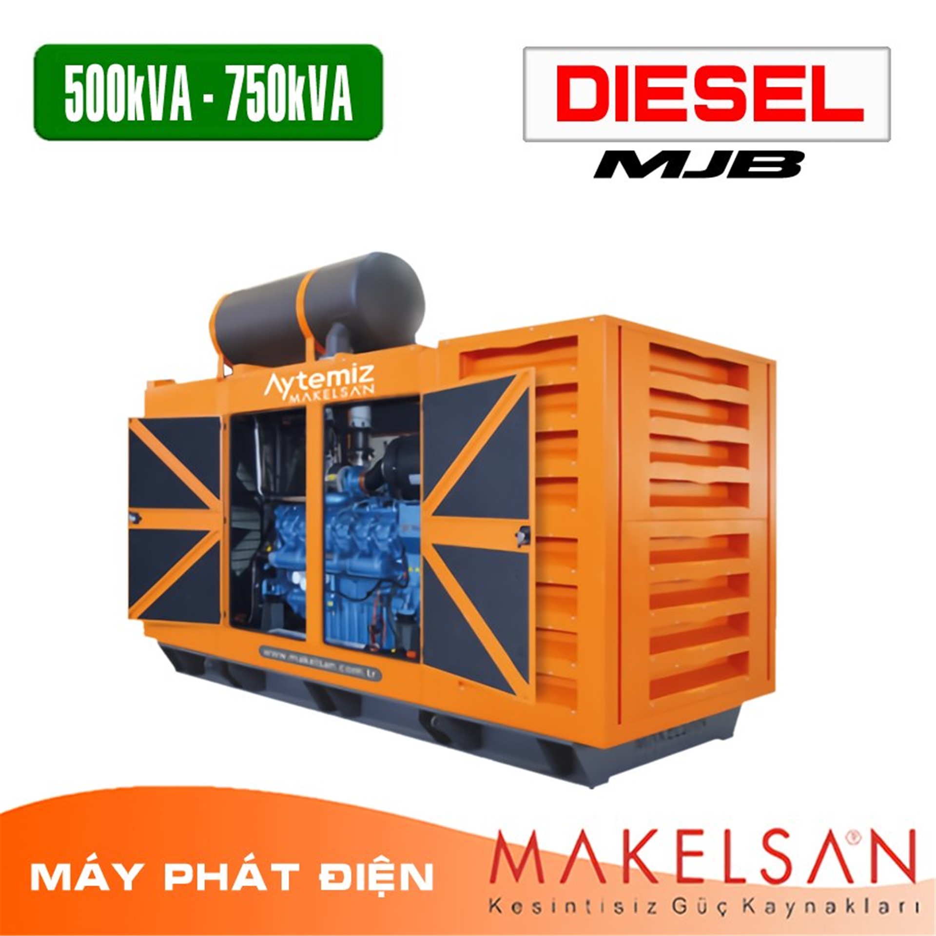 MÁY PHÁT ĐIỆN DIESEL MAKELSAN - TURKEY - SERIES MJB 500kVA-750kVA 50HZ